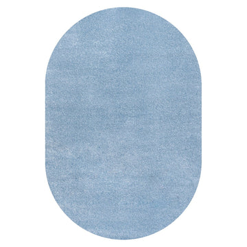 Haze Solid Low-pile Area Rug Classic Blue